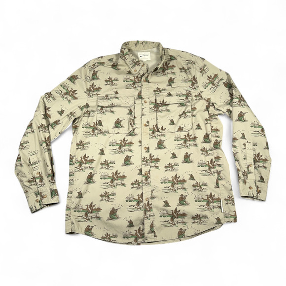 Field Stream Shirt Adult LARGE Brown Duck Hunter Vented Outdoor Fishing Hunting - Picture 1 of 11